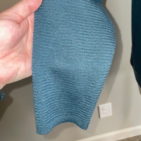 LOFT navy draped open front cardigan - Picture 3 of 7